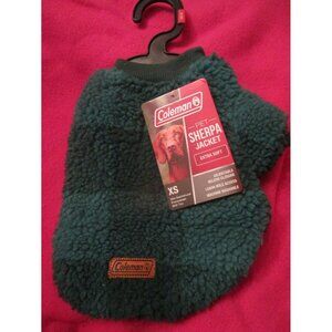 Coleman Dog Coat Green Sherpa Jacket Warm Soft Green Buffalo Check XS XSmall